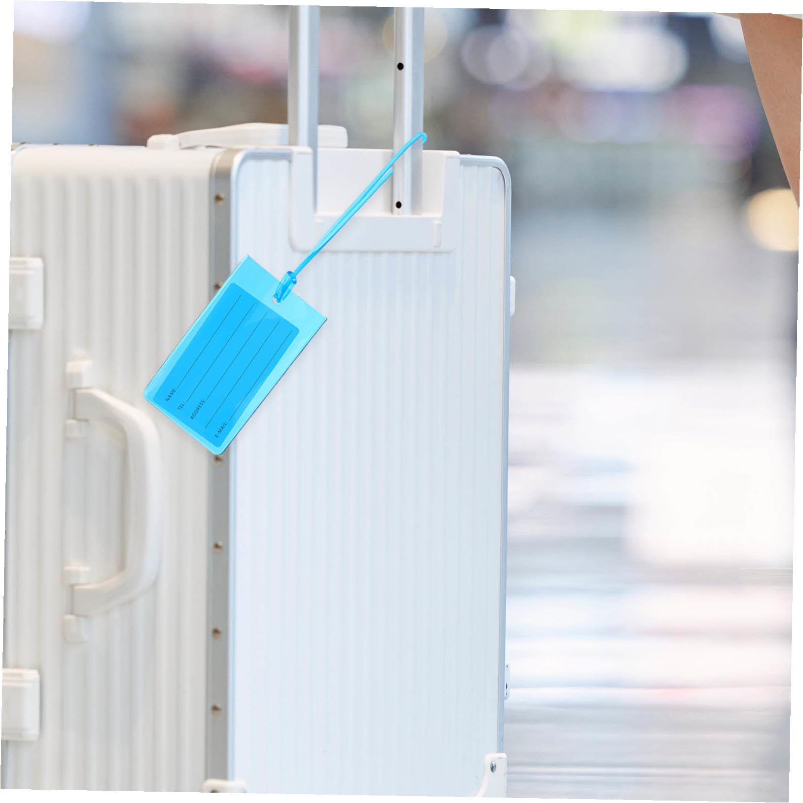 Homoyoyo 100 Stück Pvc Kofferanhänger Wiederverwendbar mit Adressschild für Koffer und Golf Taschen für Reisen und Flughafen Check