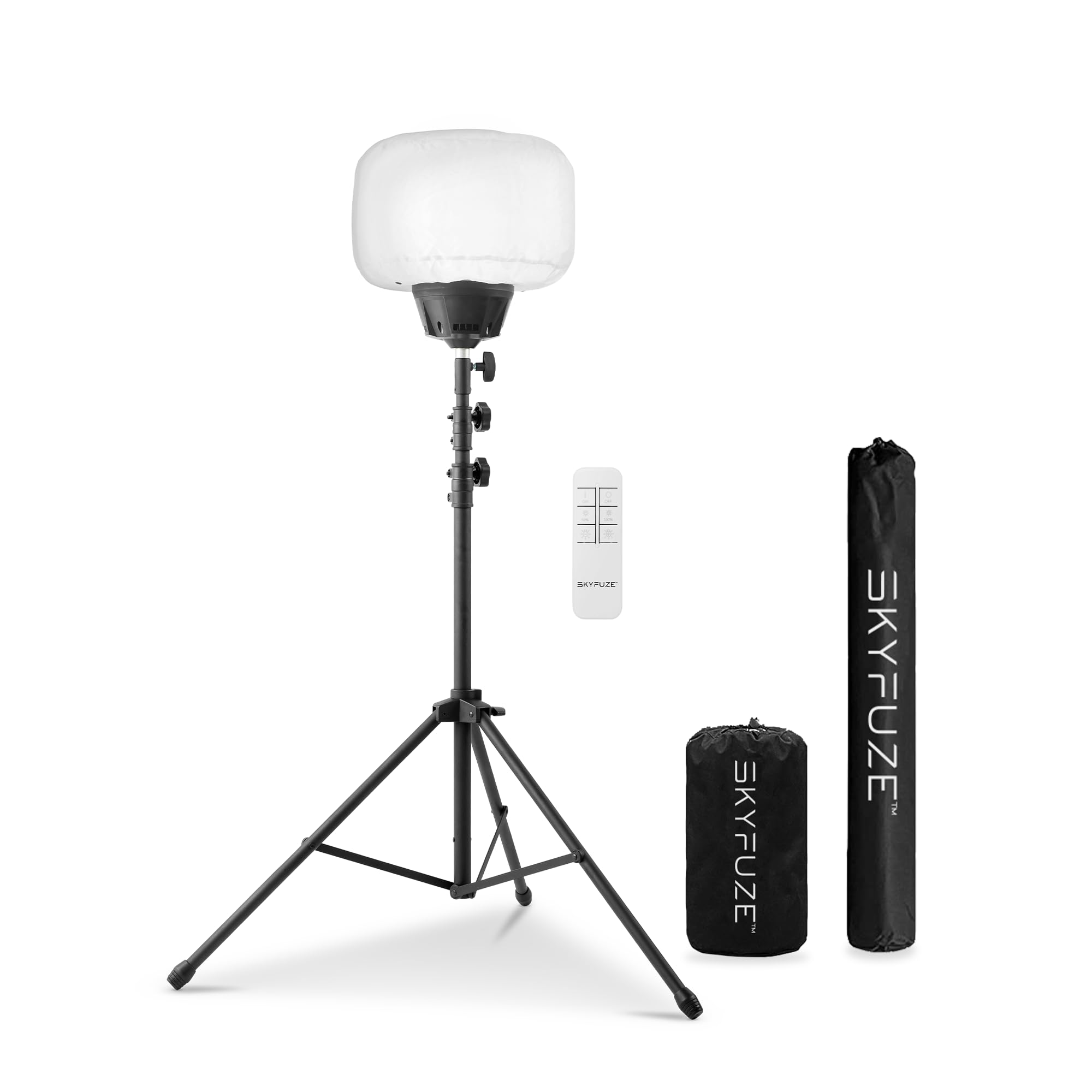 E-Z UP SKYFUZE 60W LED Balloon Light and Tripod with Over 5,000 sqft of 360-degree Illumination, 7,800 lumens