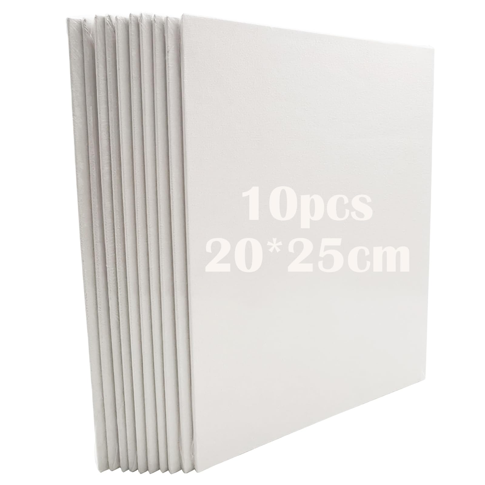 Tela da pittura, CTRICALVER Pannello in tela di cotone spesso 3 mm, Pannello in tela vuota, Pannello da pittura 20 x 25 cm, (confezione da 10) Pannello per pittura a olio per principianti e dilettanti