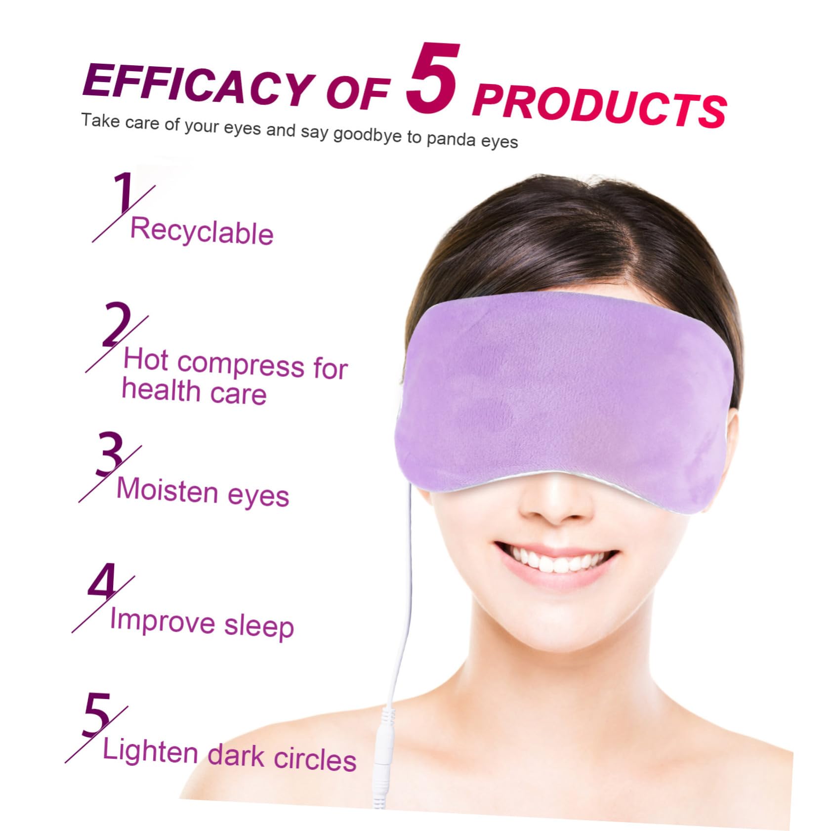 Didiseaon 3 Piezas de ojos de vapor ojeras eye massager sleeping mask círculos oscuros sleep mask dormir gafas de en el ojo venda terciopelo de cristal