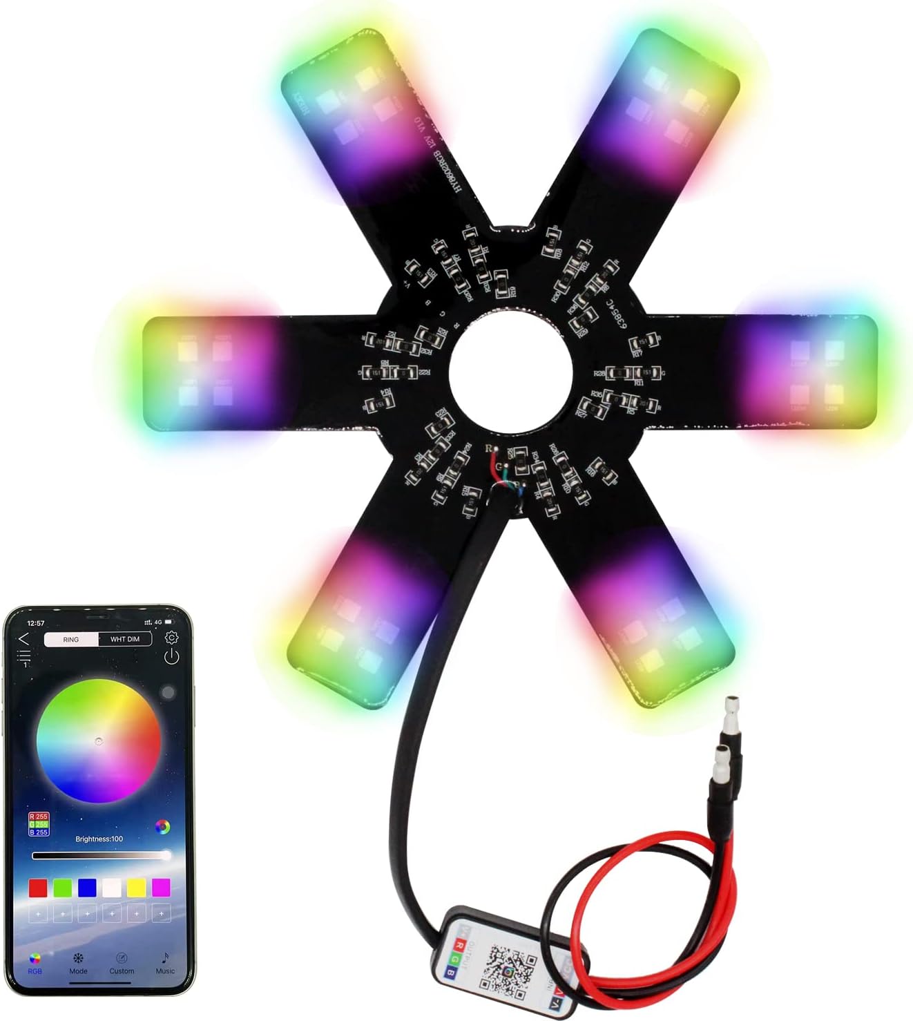 BOLANTON Air Cleaner LED Light 7.8" RGB Truck Decorative