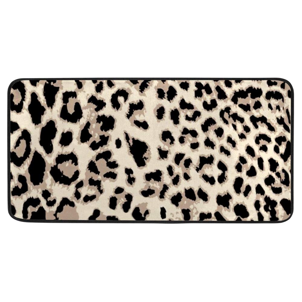 Tapis de cuisine motif animal léopard en polyester de qualité supérieure