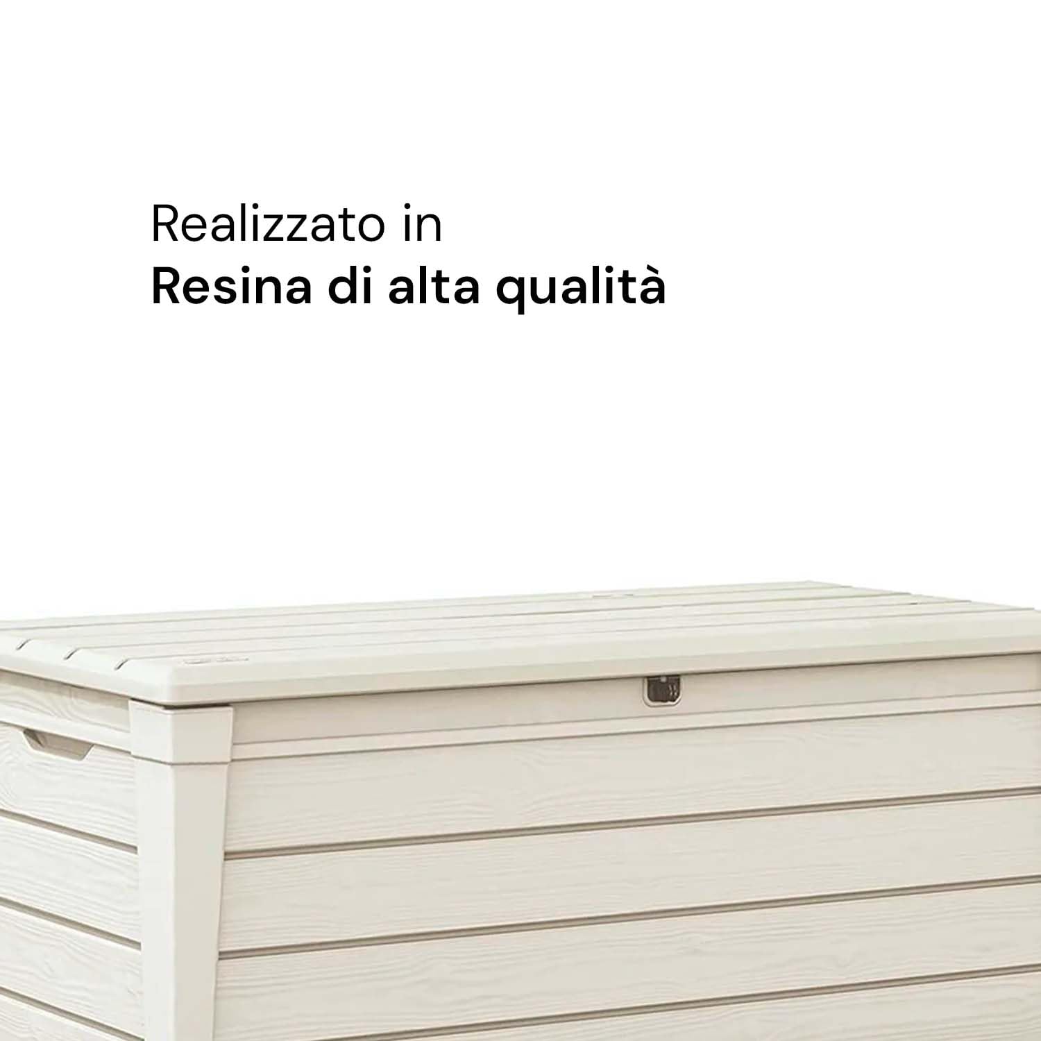 Avilia Sitzbank für den Außenbereich Creme – Doppelfunktion Stauraum und Sitz für 2 Personen – ideal für Garten und Terrasse – 454 l – aus wetterfestem Harz, Cremefarben