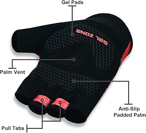 Miniatura 5 de Guantes de ciclismo de medio dedo, guantes de bicicleta antideslizantes de gel acolchados que absorben los golpes, guantes de ciclismo para hombres