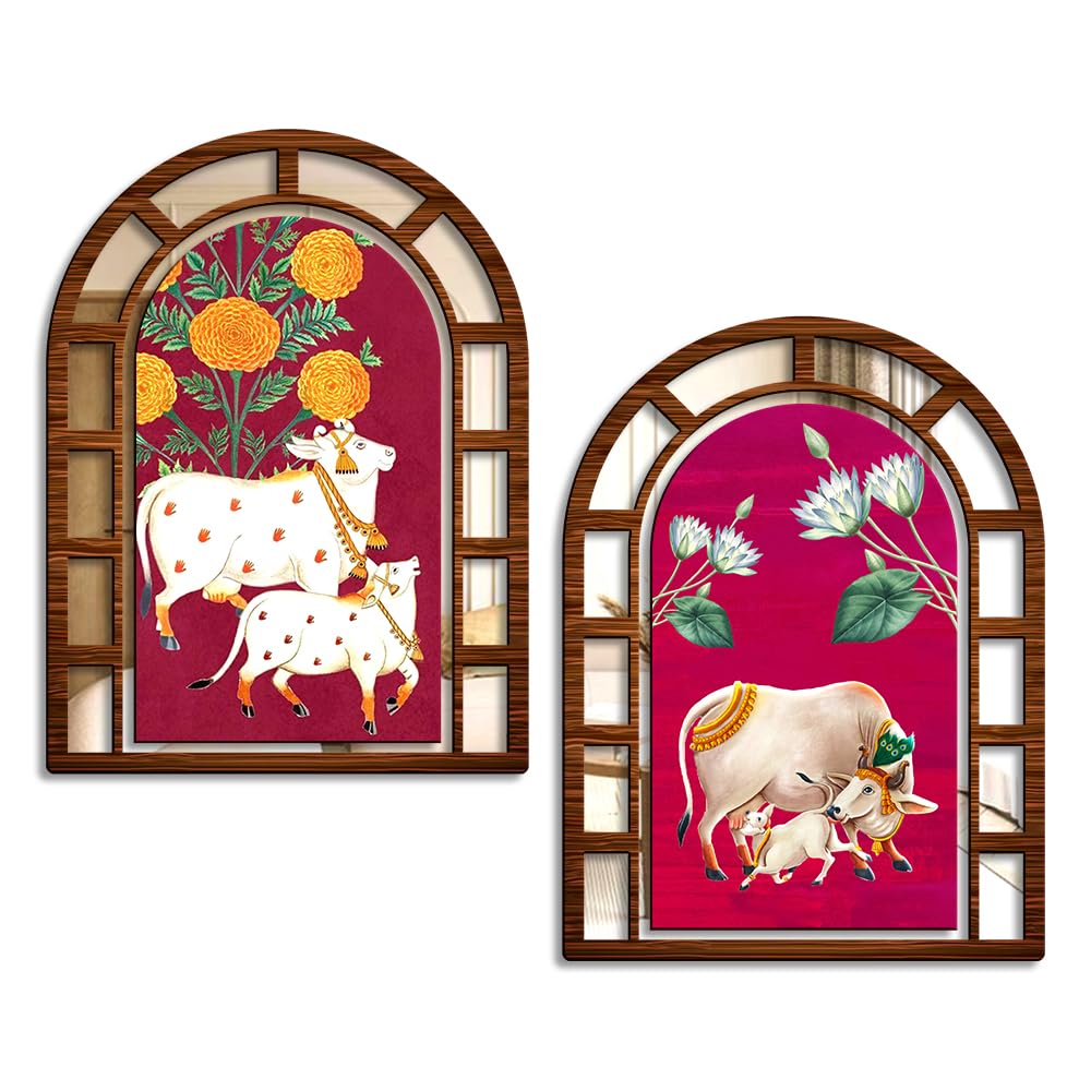 Sehaz Artworks Home Decoration Items for Living Room | Jharokha Mirror Wall Decor Items for Living Room | Wall Hanging | Home Decor Items for Hall | Room Decoration Items for Bedroom