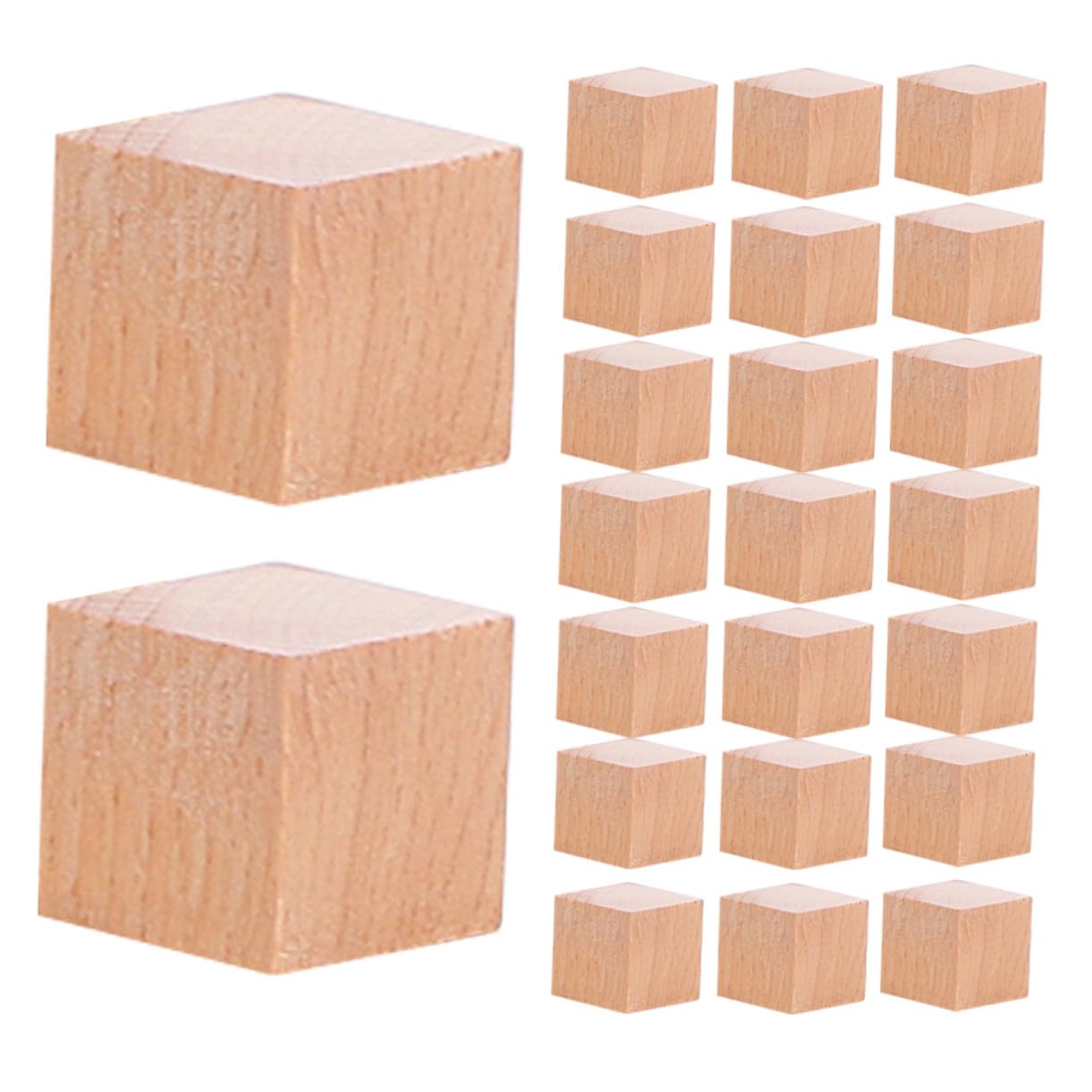 Cubes bois naturels pour loisirs créatifs, lot de 120 pièces pour bricolage