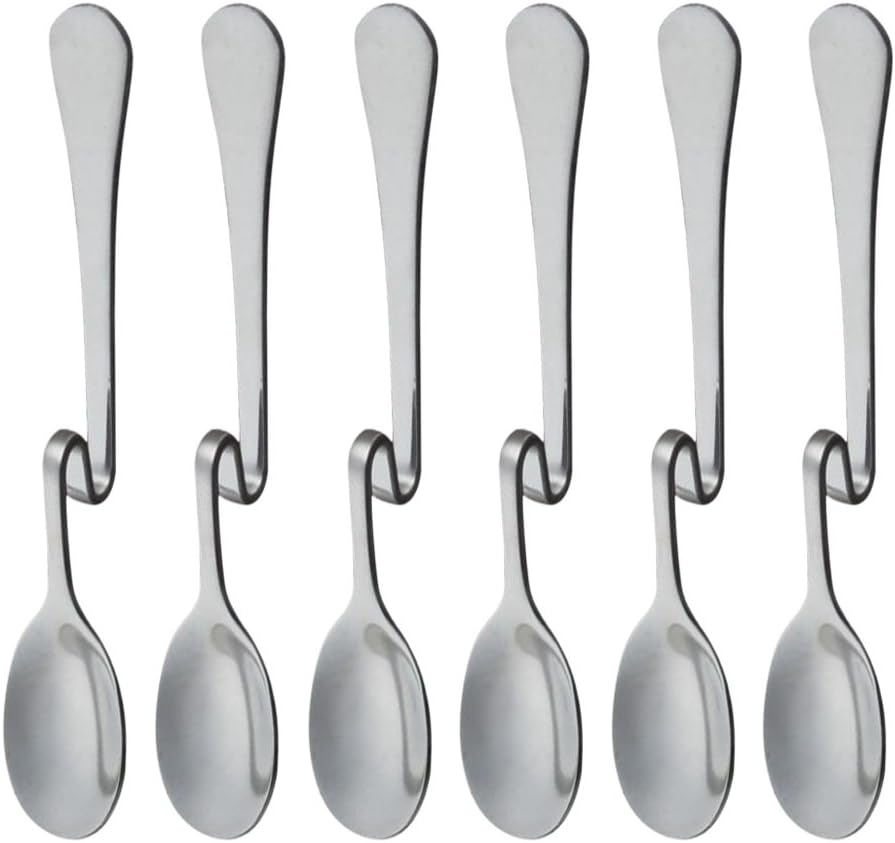 Set of 6 Hanging Coffee Spoon Stainless Steel Stirring Spoons, 4.33" image 5