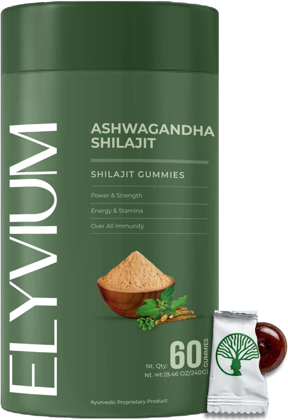 Pure Himalayan Shilajit Gummies with Ashwagandha | Alpha Gummies for Men & Women | Organic Shilajit for Men Energy & Immune Support | Trace Mineral & Fulvic Acid | No Sugar | Non-GMO | 60Count
