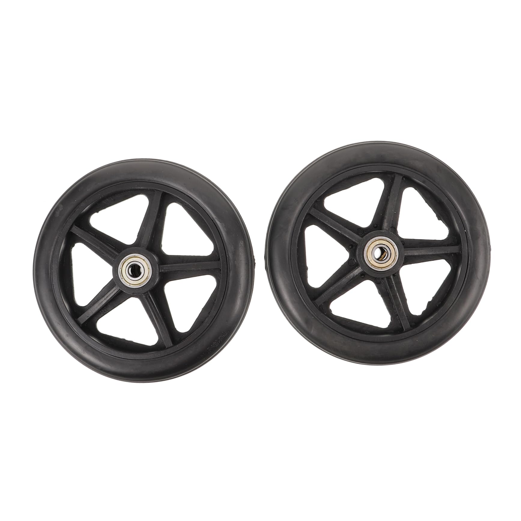 FOMIYES 2pcs Wheelchair Caster Wheel Replacement Front Wheel 6 Inches Black Heavy Duty Wheel for Wheelchair Universal Fit Easy Install Disassemble