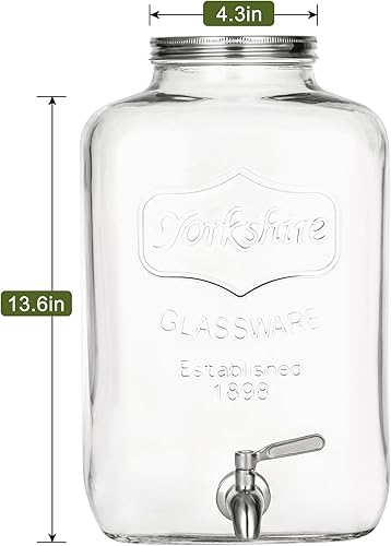 Miniatura 3 de Dispensadores de bebidas de vidrio de 2 galones con soporte, dispensador de agua de vidrio grande, grifo y tapa a prueba de fugas de acero