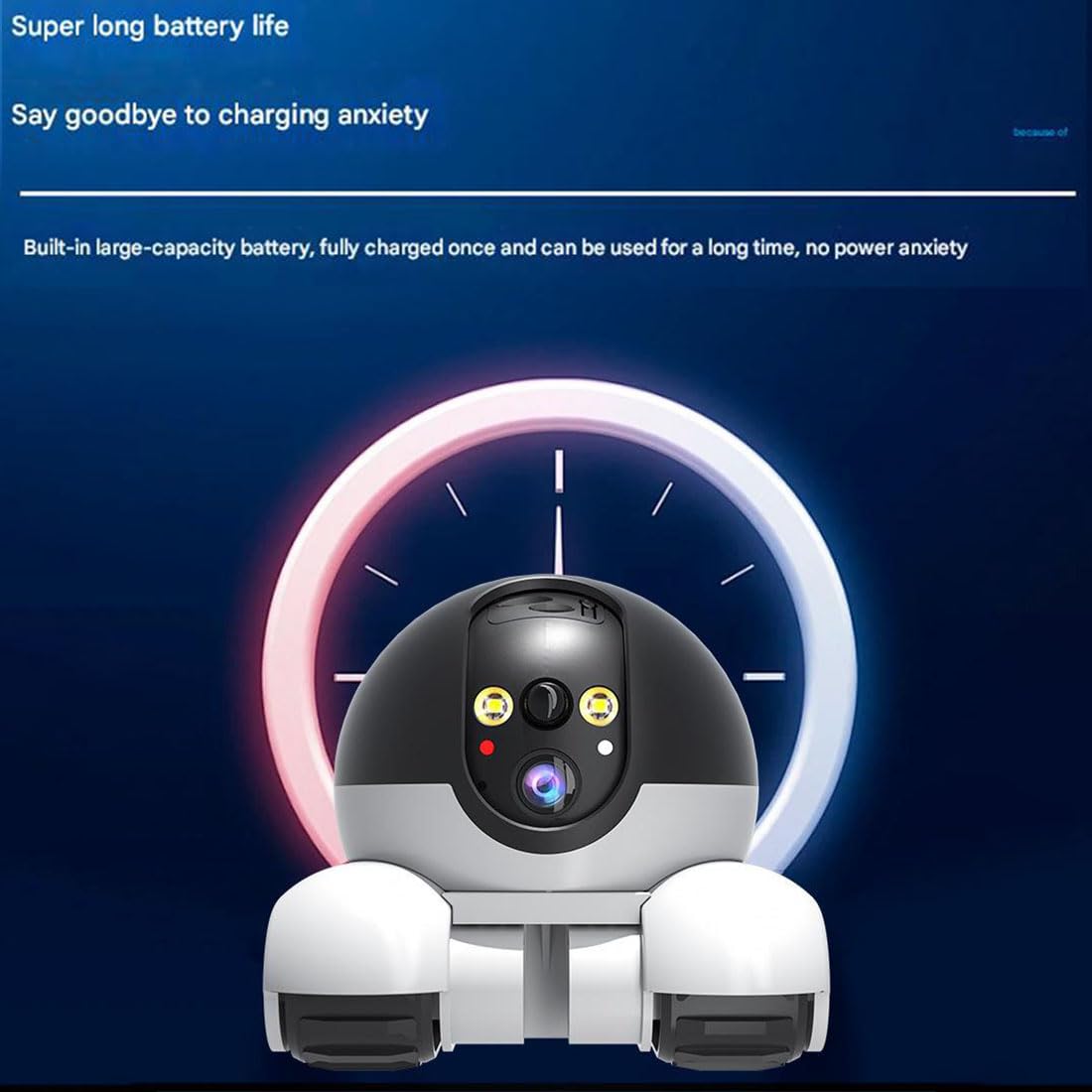 Patrol Buddy Caméra robot d'intérieur double objectif 1080p surveillance rotation 360° vision nocturne détection