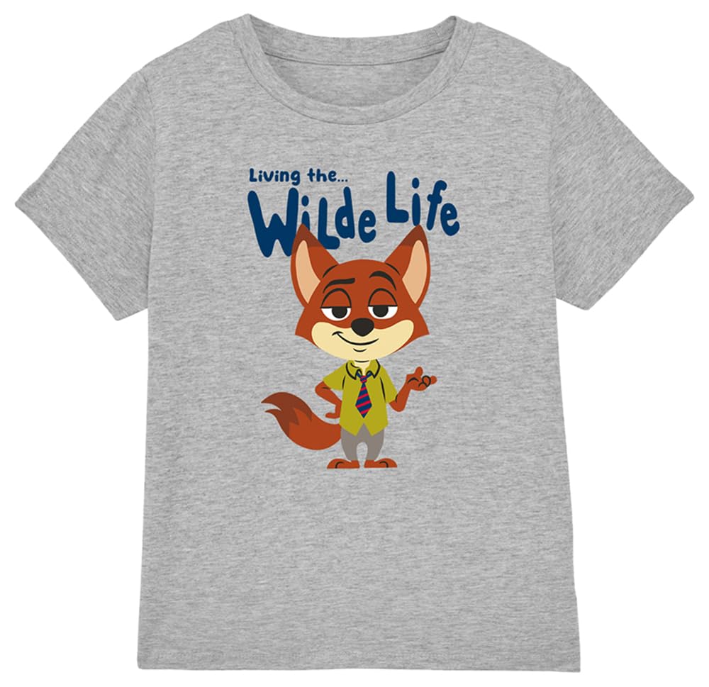 Zootopia Disney Pixar Nick Wilde Life Fox Boys T Shirt, Heather Grey, 3-4