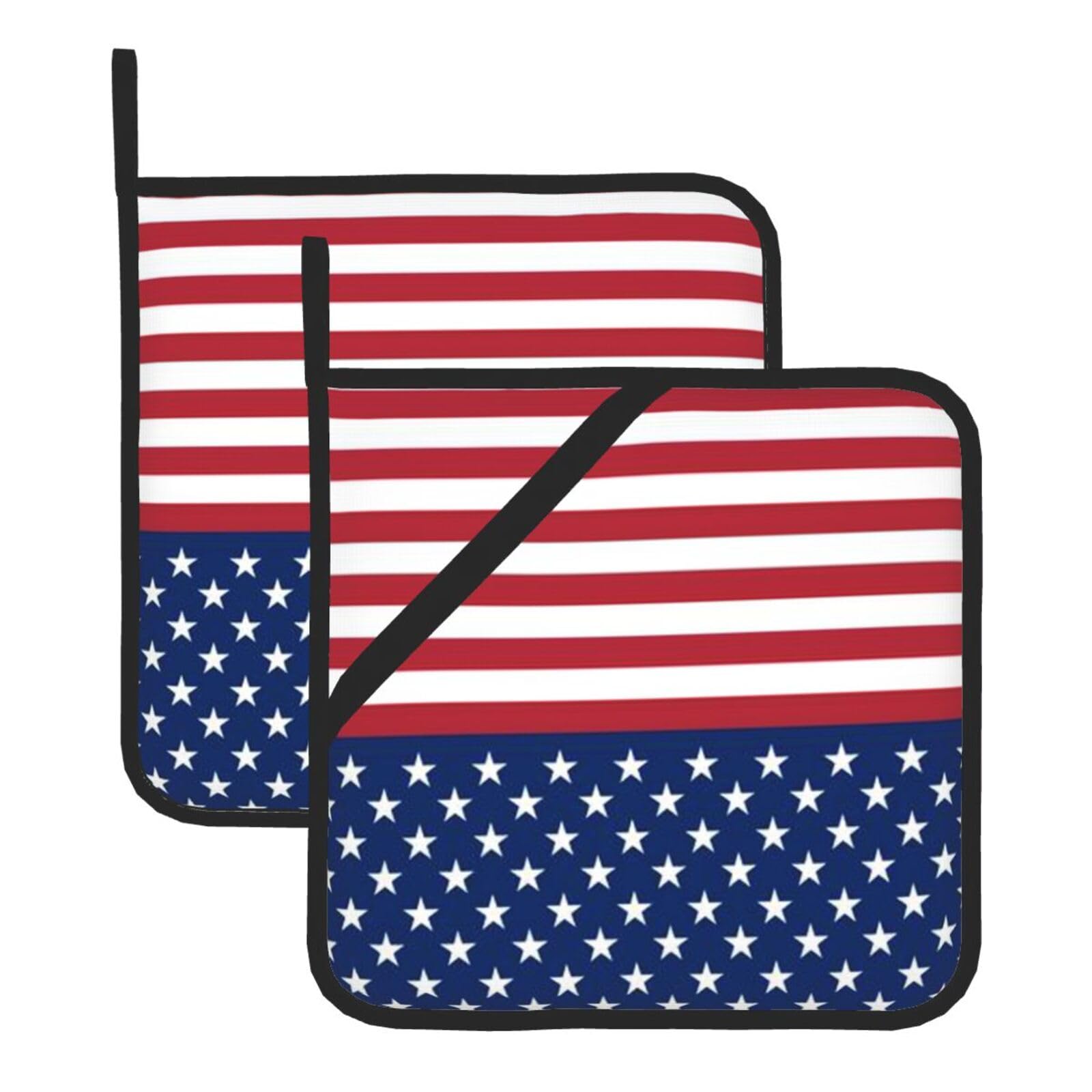 KFRXXZQB 2-Pack Square Pot Holders, Oven Mitts For Baking & Bbq
