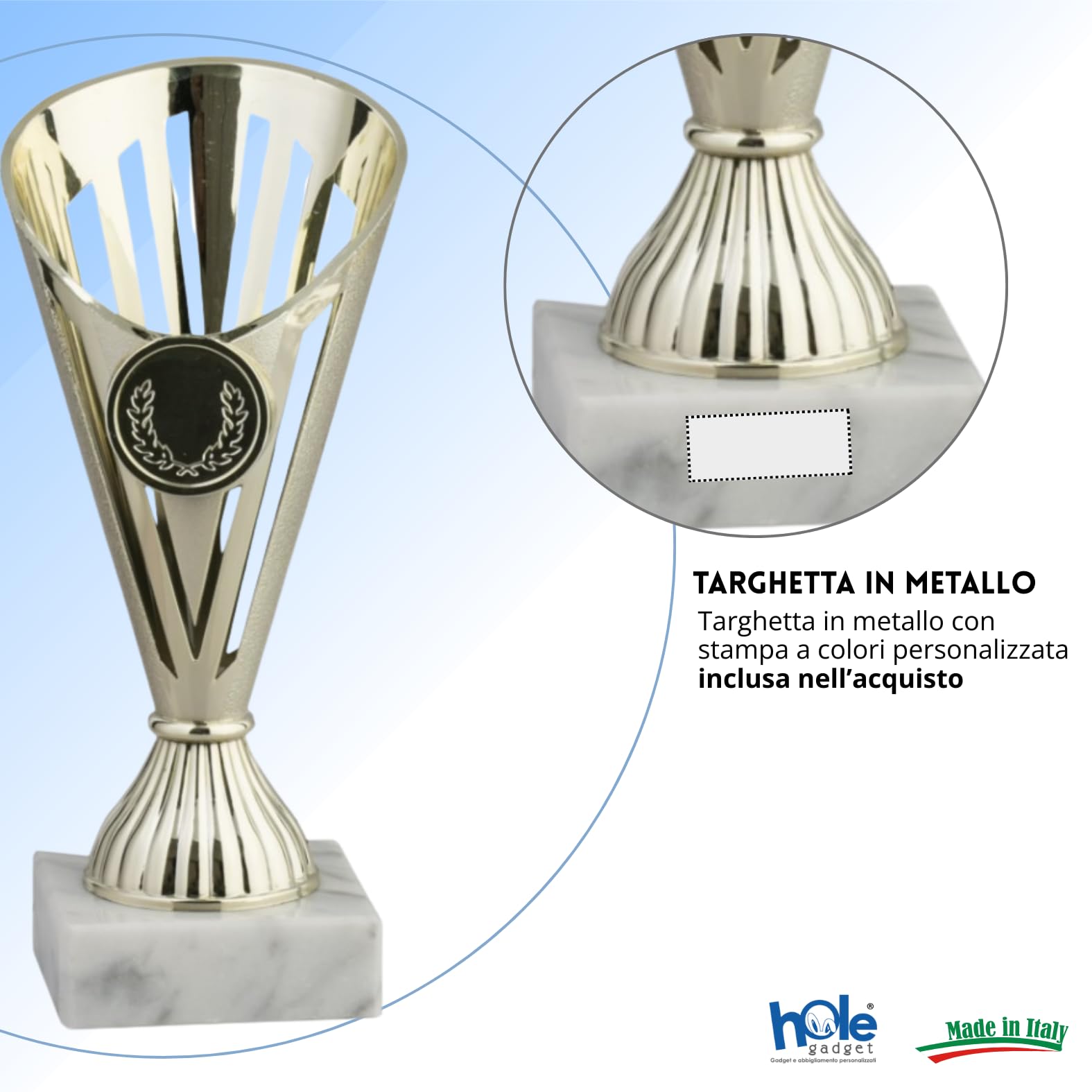 Coppa Trofeo Personalizzati, Premiazioni Singole o in Set Completi, Sportivi per Eventi, Calcio, Fantacalcio, Basket, Padel, Personalizzabile su Targhetta cod. 11.571