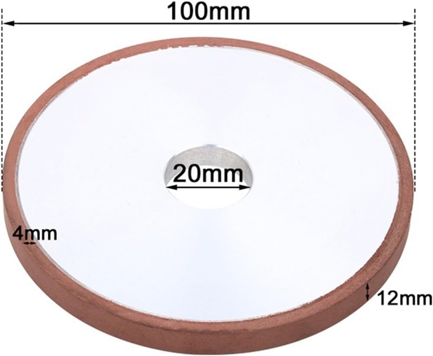 1pcs Diamond Grinding Wheel 100mm 180grit Cutter Grinder Grinding Circle Wheels for Tungsten Steel Milling Sharpener Cutter Tool(100x20x4x12mm)