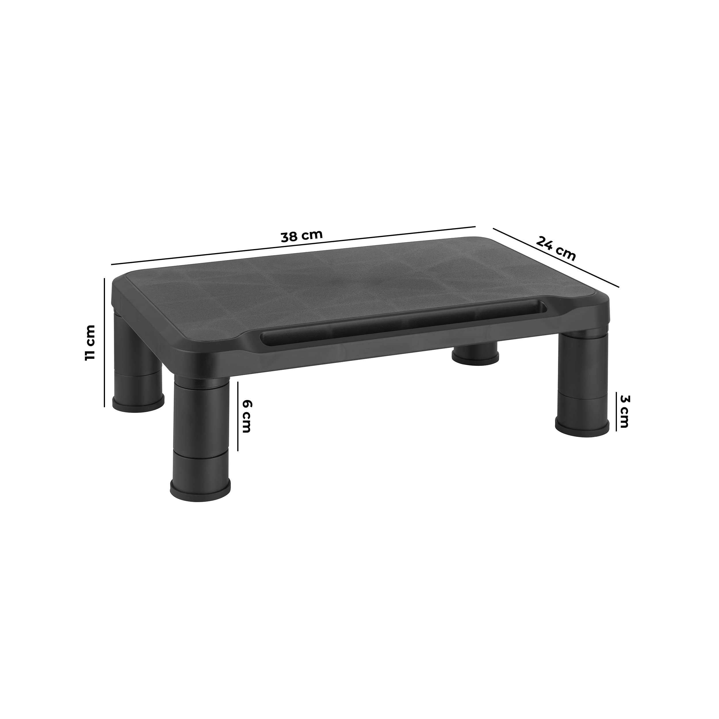 Baroni Home Supporto Per Stampante Con 3 Scomparti Organizer Per Carta A4 E A3 Per Scrivania E Ufficio Struttura In Mdf Resistente Facile Da Montare 37x47x21 Cm Nero