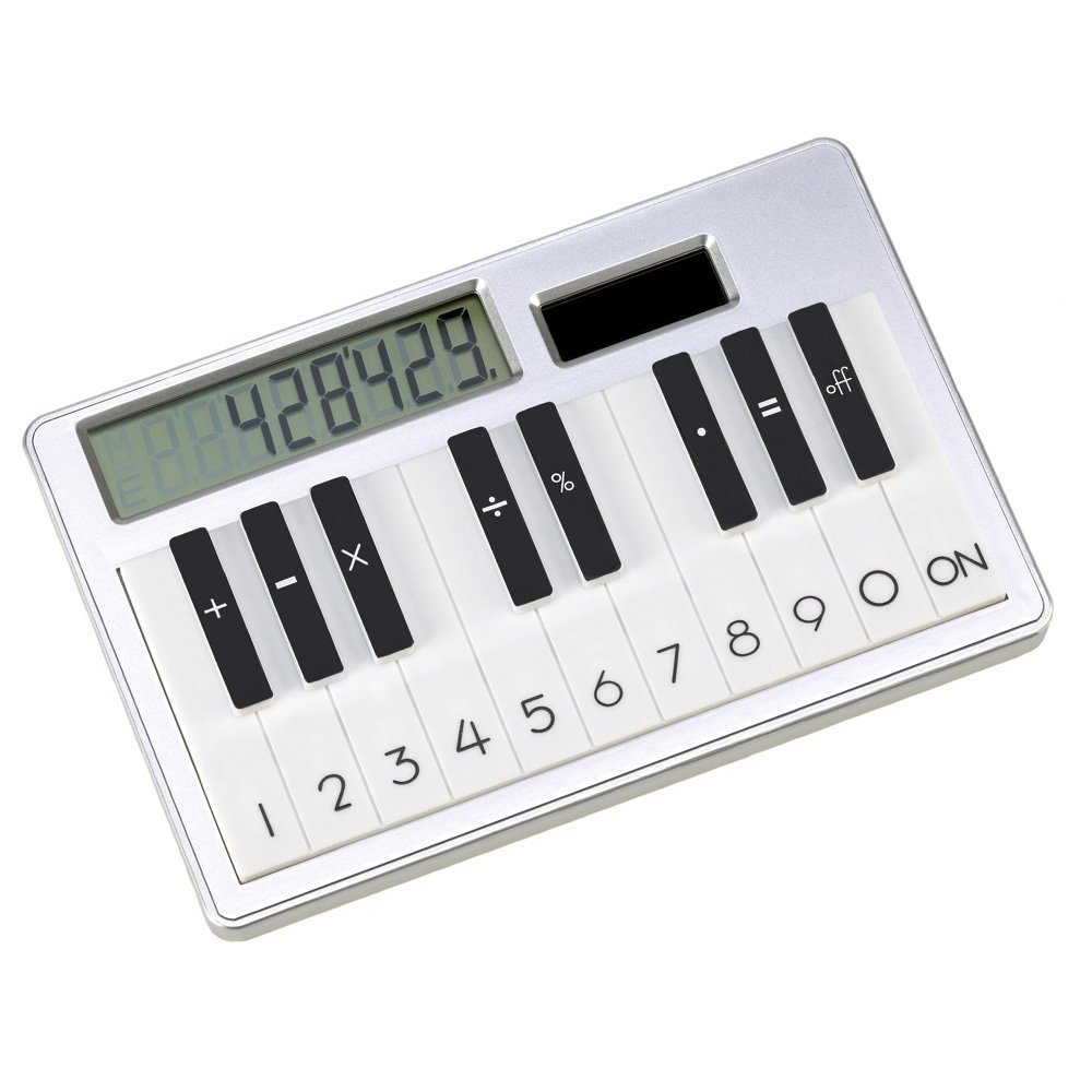 Solar Piano Key Look Calculator Desk Accessory Gift