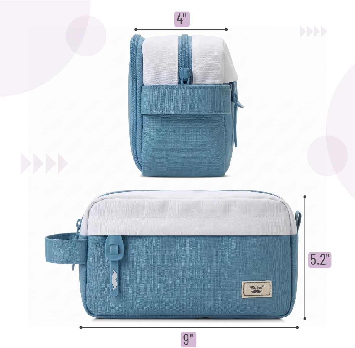 - High Capacity cil Case, Large cil Pouch with 3 Compartments and 2 Pockets, Large cil Bag with Smooth Zipper, Cute cil Case Pouch Organizer, School Supplies for Teens thumbnail