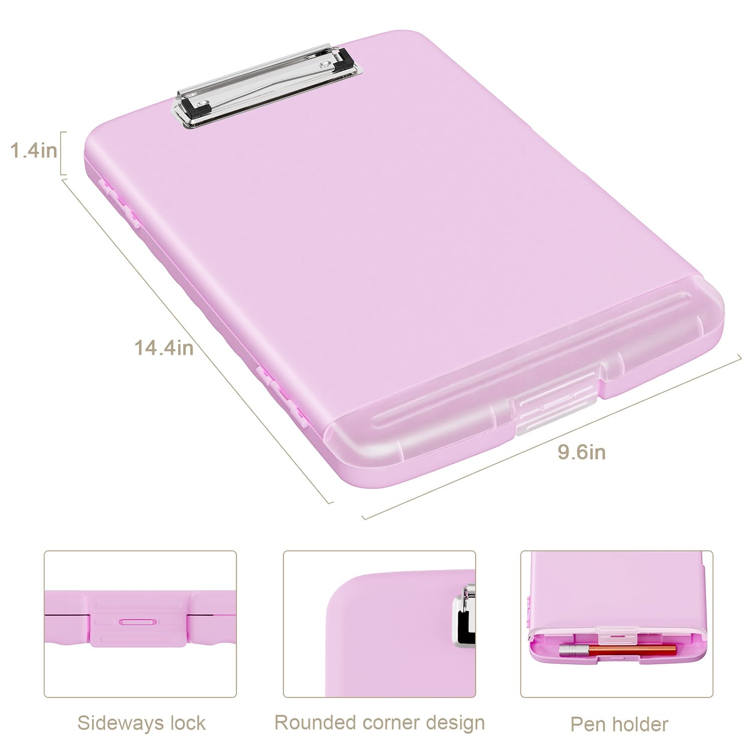 Piasoenc Clipboard with Storage, 8.5x11" Storage Clipboards with Pen Holder and A4 Legal Paper Folder, Heavy Duty Plastic - Image 3