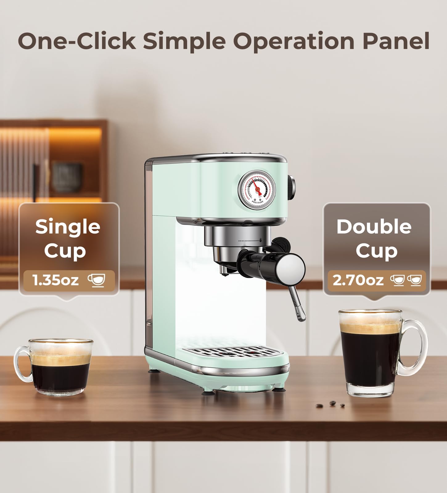 atatix Espresso Machine with Milk Frother, 20 Bar Pressure Espresso Maker view 3