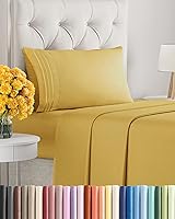 Vista 17 de Juego de sábanas de 4 piezas de tamaño matrimonial, sábanas extrasuaves, transpirables y refrescantes, sábanas duraderas de lujo para mujeres
