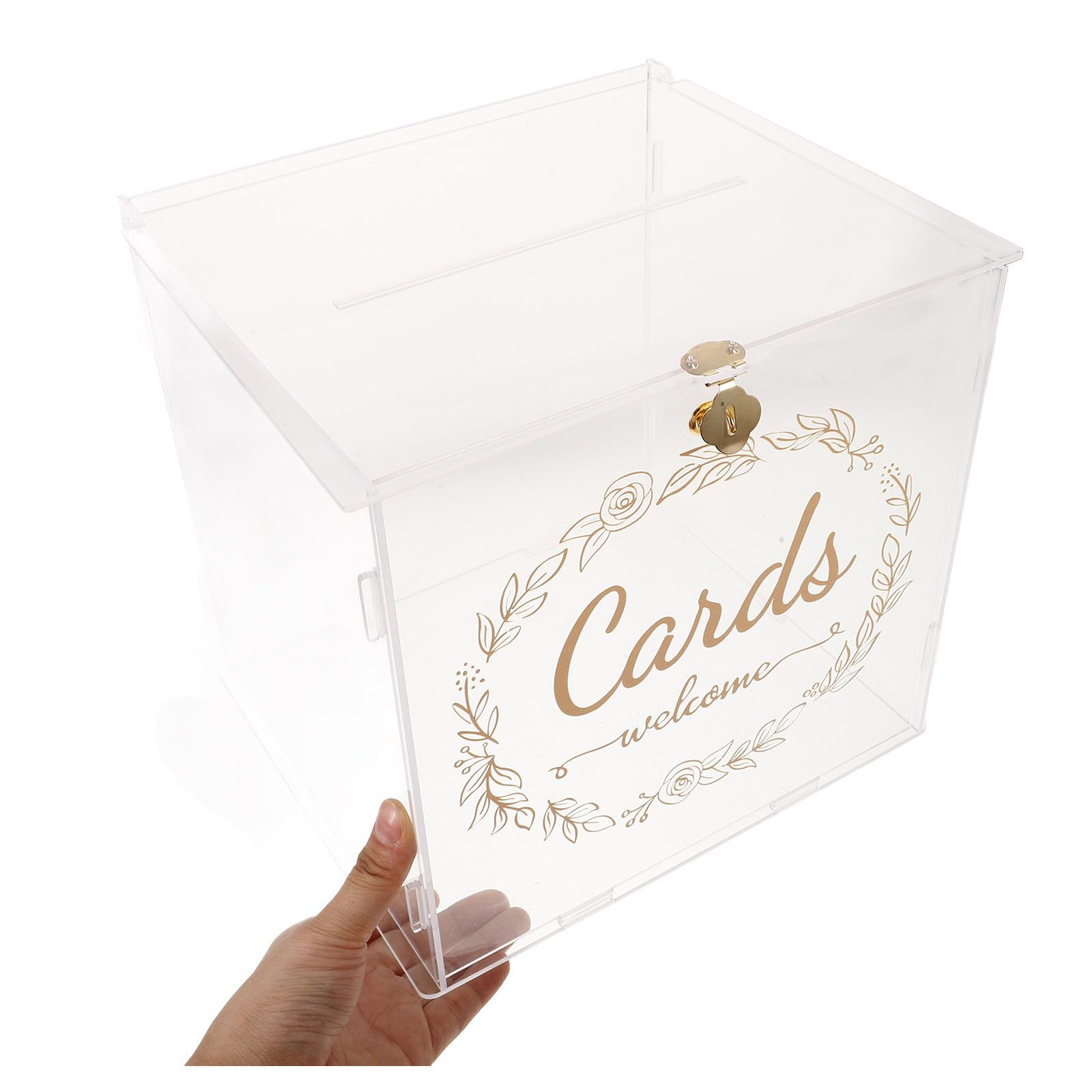 Garneck Hochzeitsgeldkasse aus Acryl mit Transparentem Design und Schloss Kartenbox für Umschläge und Erinnerungen an Hochzeitsfeiern