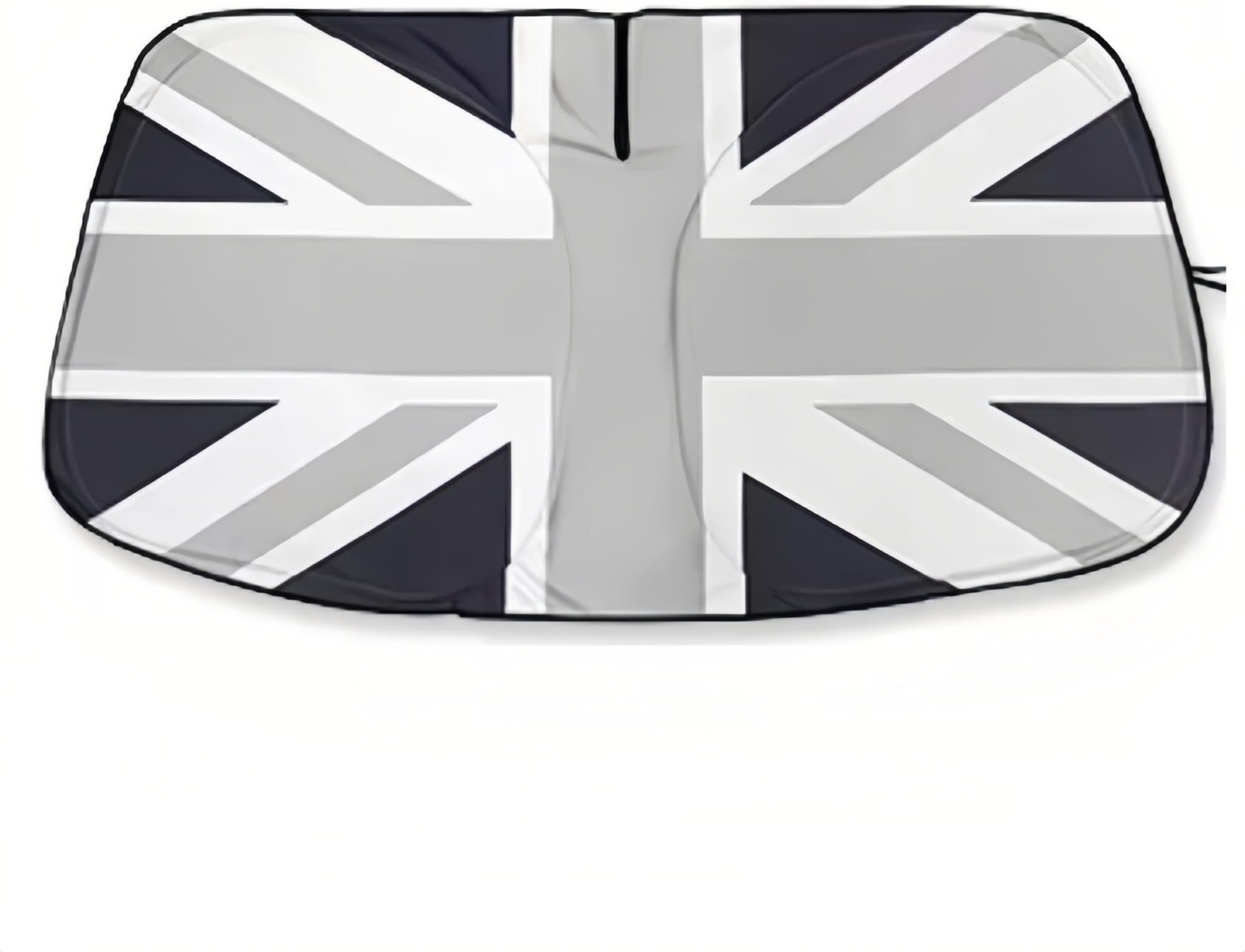 Windshield Sunshade for Mini Cooper with Union Jack Design | 59 x 27.5 Inches (150 x 70 cm) Compatible with R55, R56, R57, R58, R59, R60, R61, F54, F55, F56, F60 Models (2007-Onwards) (Gray)