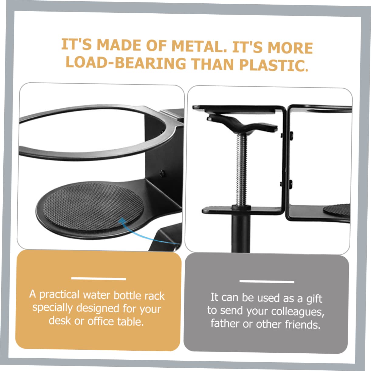 360° Drehbarer Haken aus Metall, Schwarz, für Haushalt und Schreibtisch
