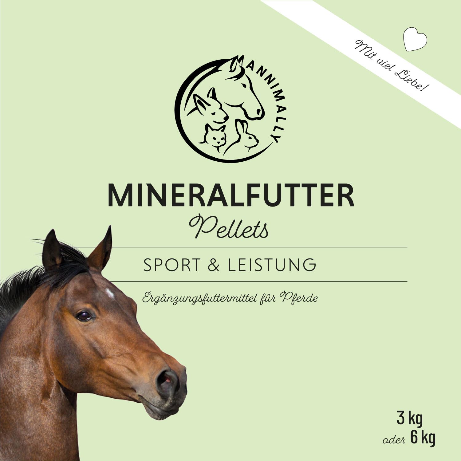 Sport & Leistung Mineralfutter Pferde getreidefrei 6 kg - Ergänzungs Pferdefutter für Pferde mit Aminosäuren, Vitaminen, Mineralstoffen & Spurenelementen, wie Zink, Selen, Omega 3 & Jod