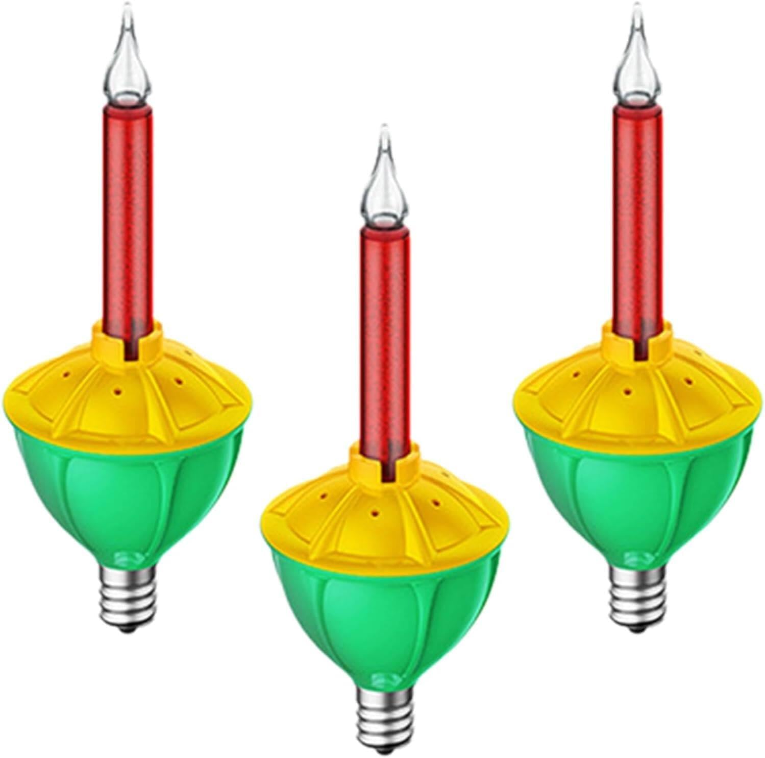 3 Pcs 5.31" X 1.77" Bubble Lights Replacement, Traditional Christmas