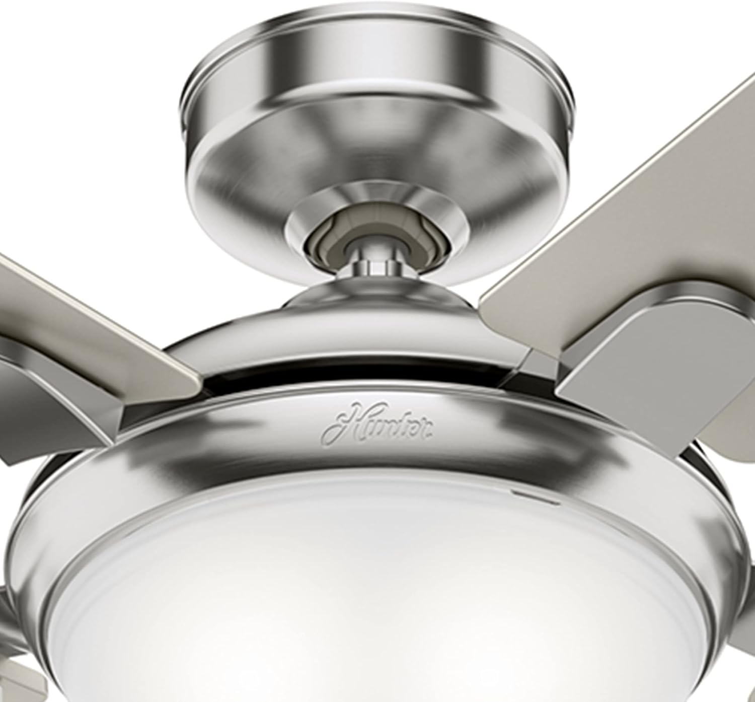 Hunter Fan 52 in Contemporary Brushed Nickel Finish Indoor Ceiling Fan with Remote and LED Light, 5 Blades (Renewed)