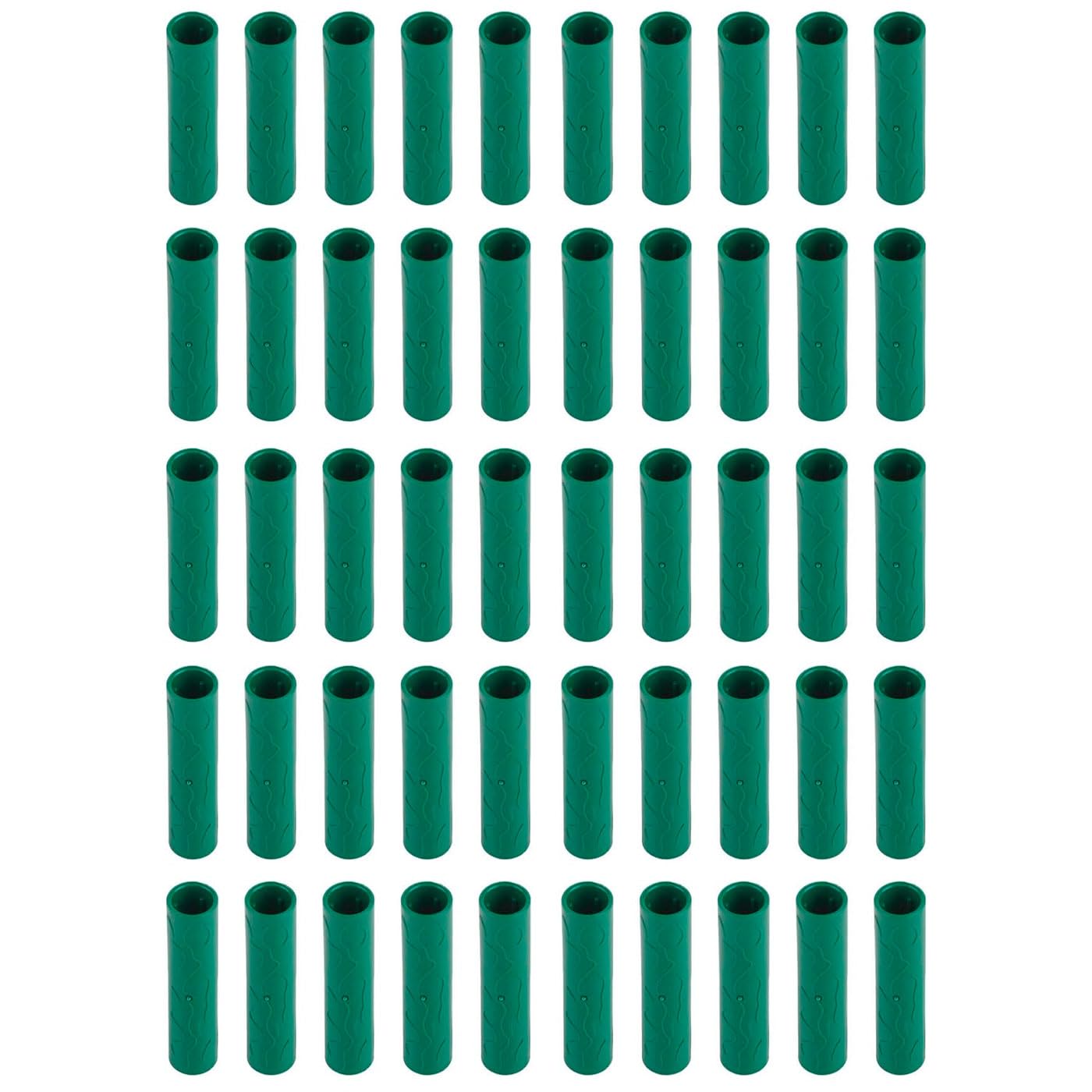 Tradineur Lot de 50 rallonges pour tuteurs de 20 mm en plastique Motif gaufré Vert (5 Pack de 10)