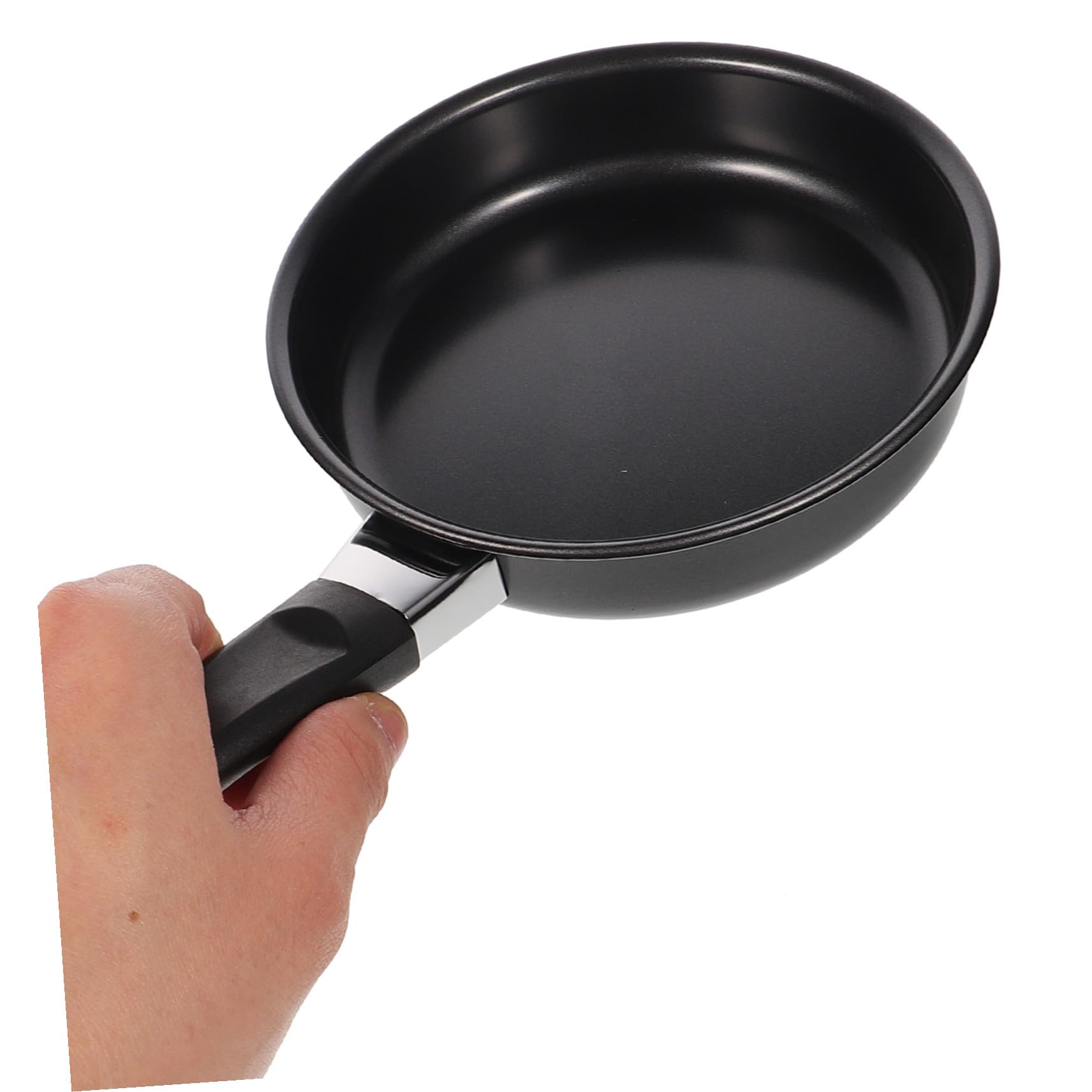 Hemobllo Padella Mini per Frittata Antiaderente 2 Pezzi in Ferro Fine Nero