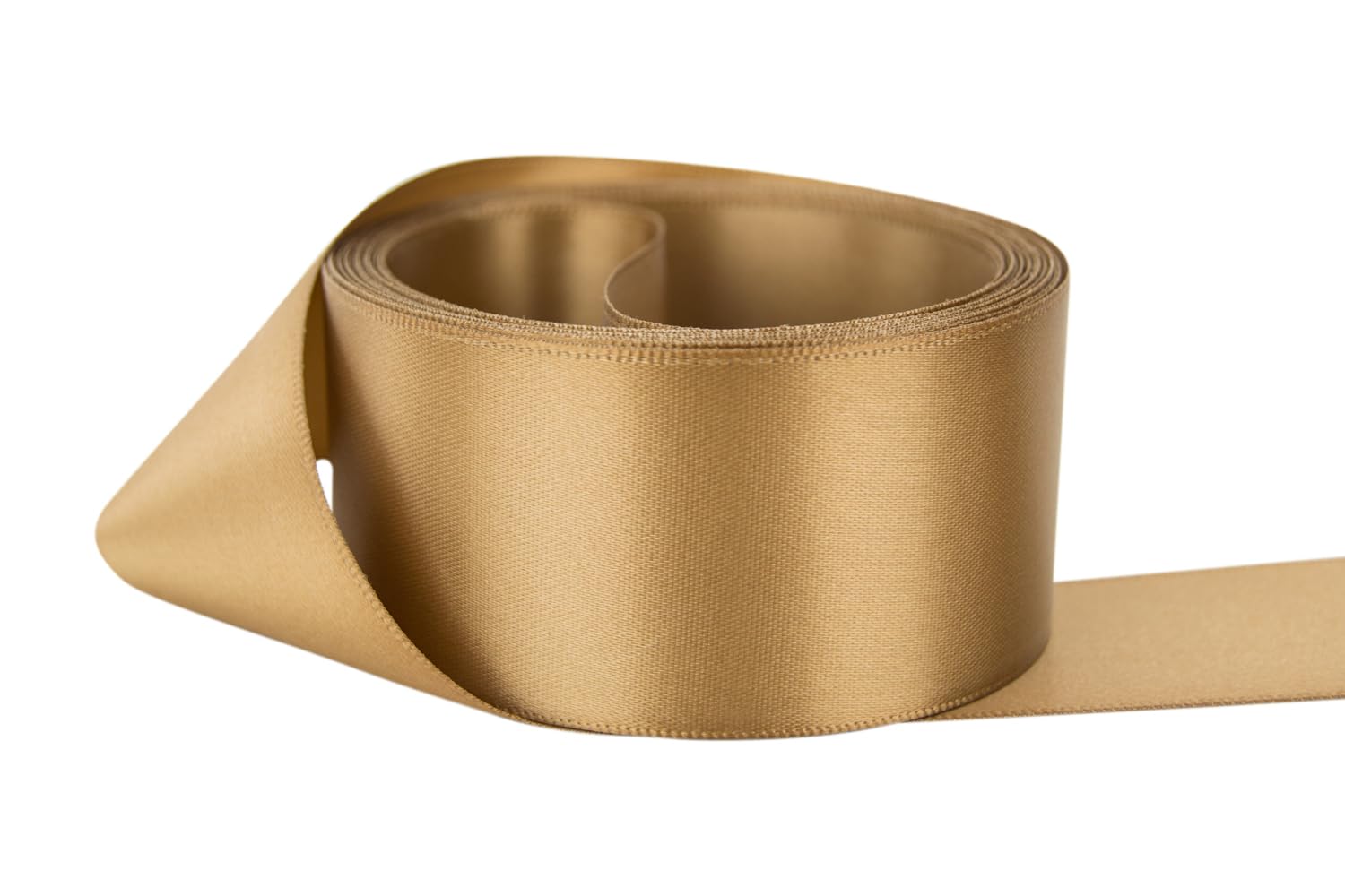 Ribbon Bazaar Double Faced Satin - Premium Gloss Finish - 100% Polyester Ribbon for Gift Wrapping, Crafts, Scrapbooking, Hair Bow, Decorating &amp; More - 3" Sable 25yd