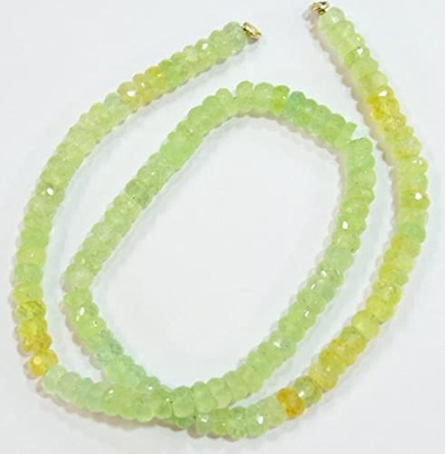 Collier prehnite facettée multicolore 48cm de perles gemmes naturelles