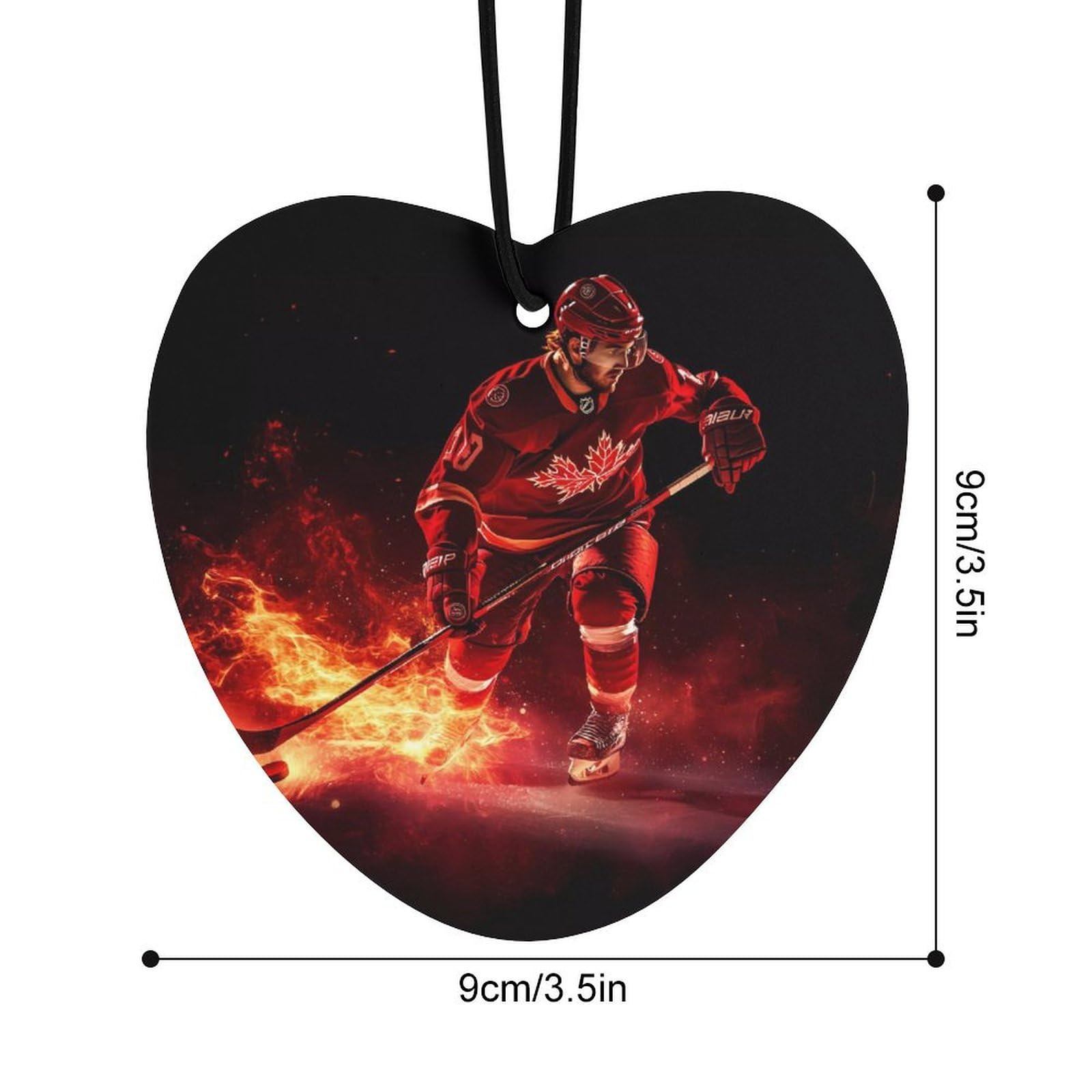 Fire Ice Hockey Player Car Air Freshener Hanging Aromatherapy Tablets for Car Accessories Love form