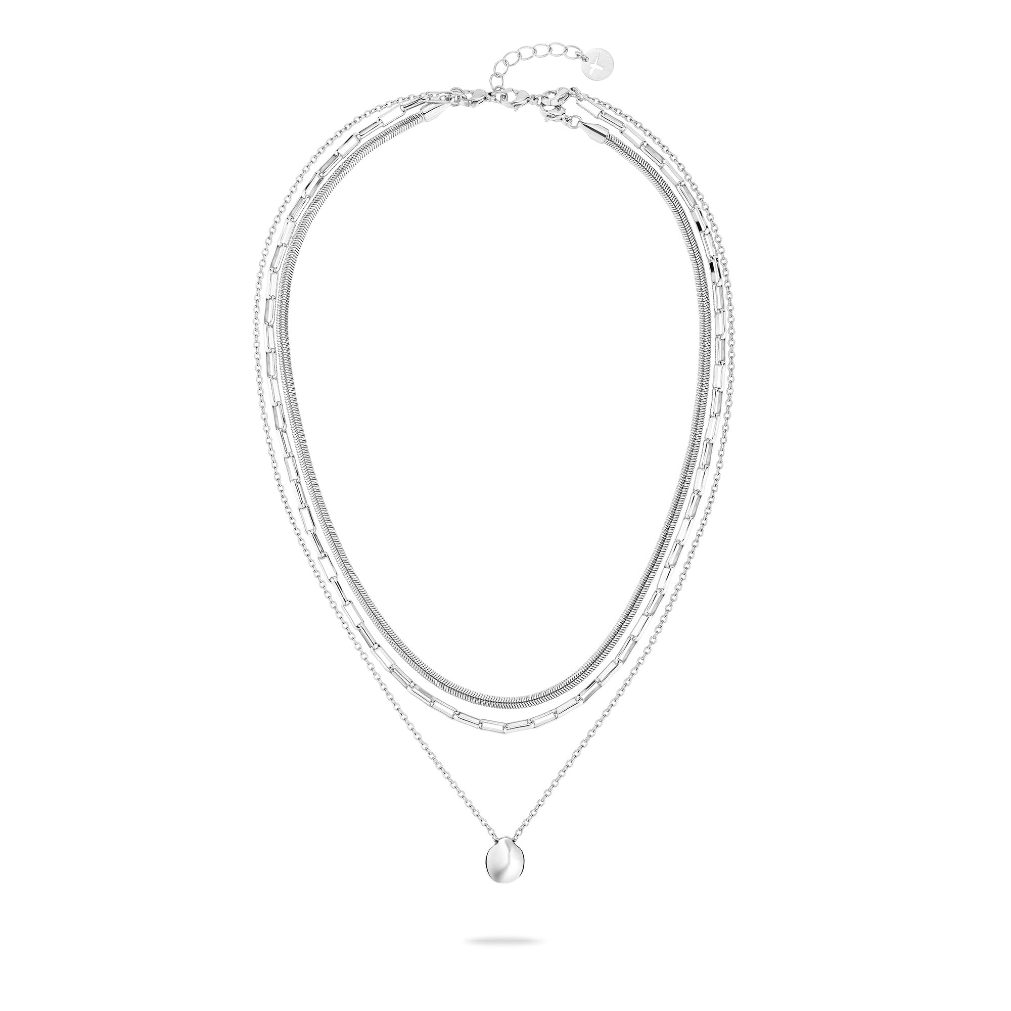 Tamaris Halsketten Layering Set für Damen, Halsschmuck einzeln tragbar und Größenverstellbar, wasserfest aus Edelstahl
