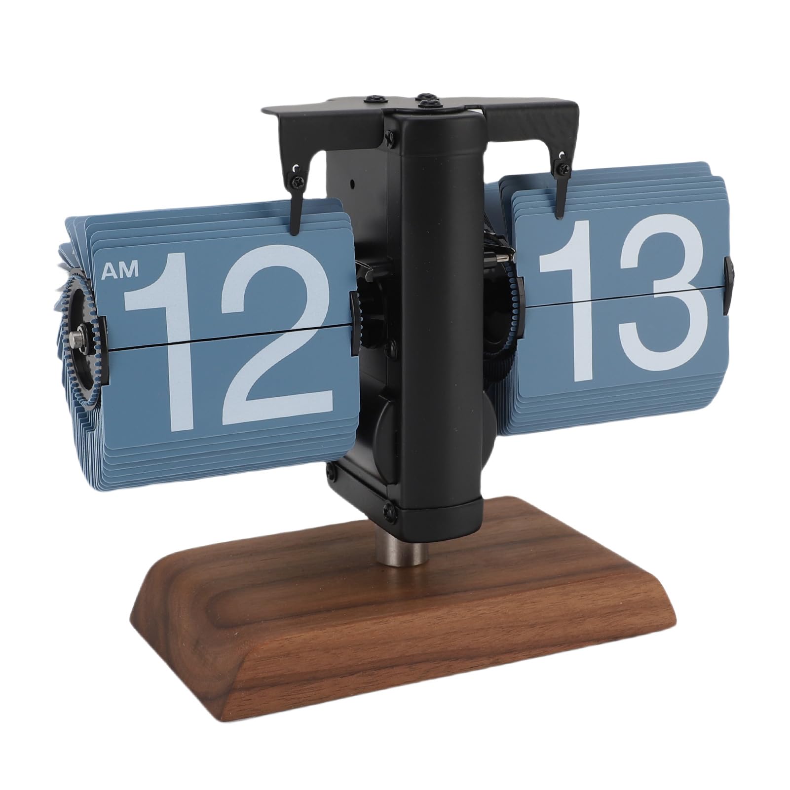 Pissente Reloj Digital Abatible con Pilas, Base de Madera de Acero Inoxidable, Reloj de Escritorio Fácil de Leer para Sala de Estar, Oficina, Estudio, Artículo de Colección, Acero Inoxidable 304,