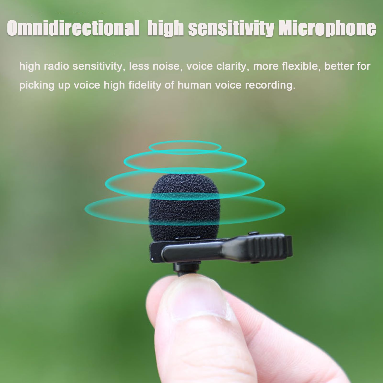 Generic LYL Lavalier Microphone Compatible with DJI Osmo Pocket 3/Action 4/3/2 Camera Accessories Clip-On Handheld Omnidirectional Lavalier Microphone - Image 4