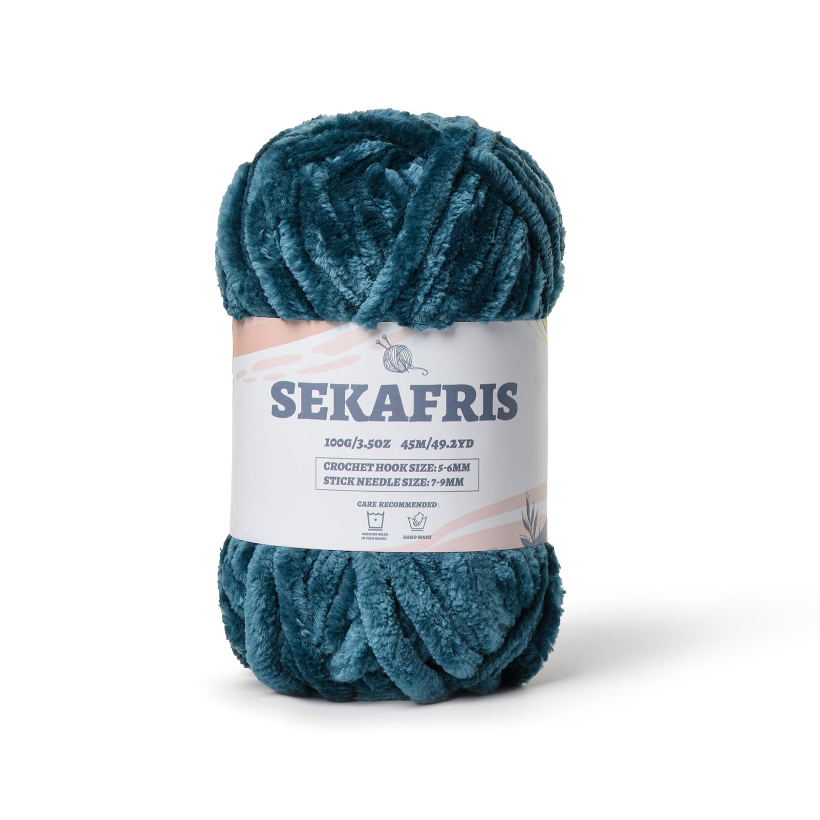 Chenille Velvet Soft Yarn Sapphire Blue 1 Pack
