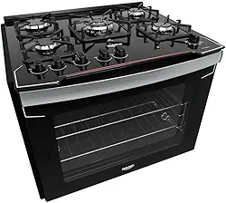Fogão De Embutir Dako 5 Bocas Diplomata Preto - Bivolt