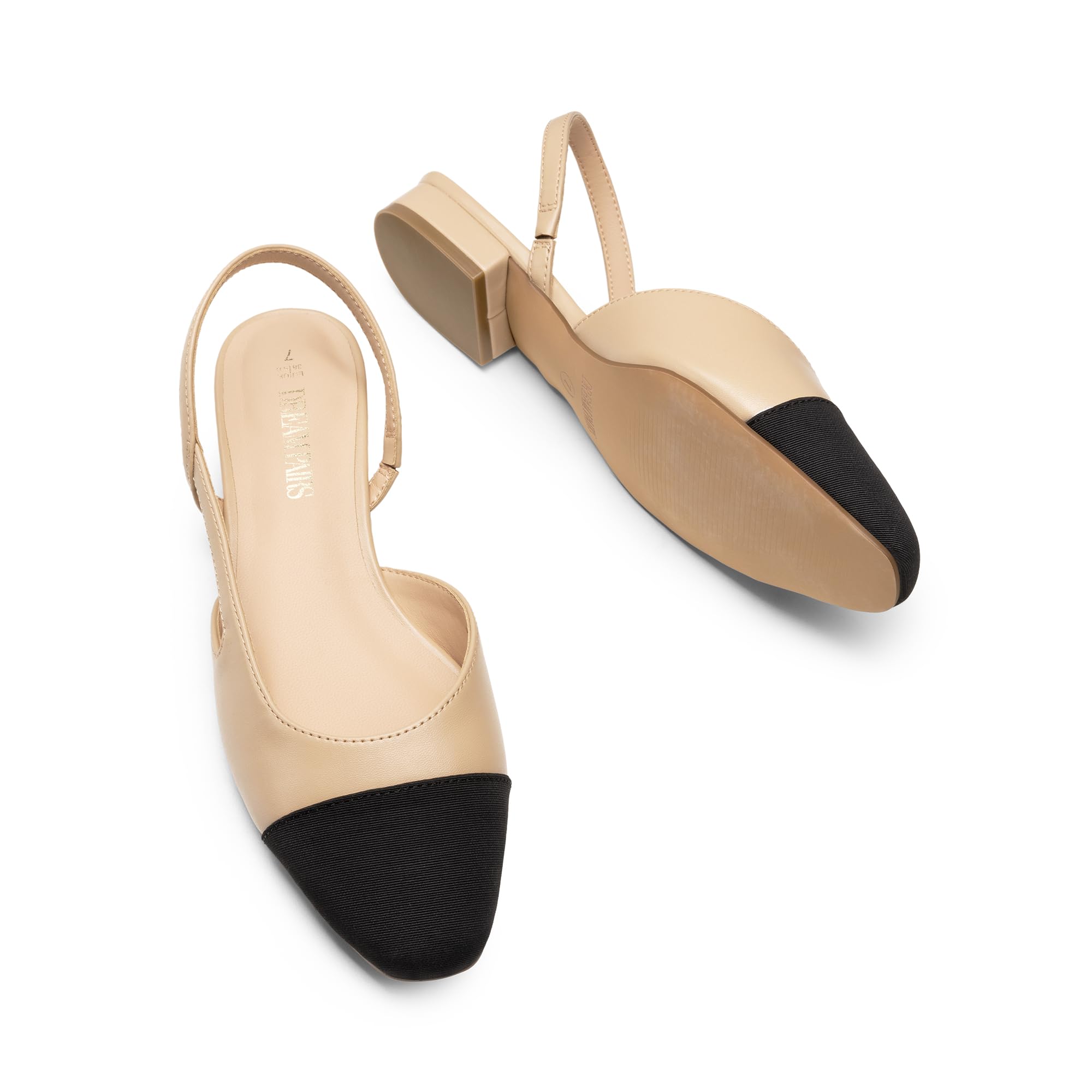 DREAM PAIRS Women's Slingback Flats Square Toe Ballet Dressy Flats Low Heel Dress Shoes for Business Casual Work Office Wedding Party — view 7