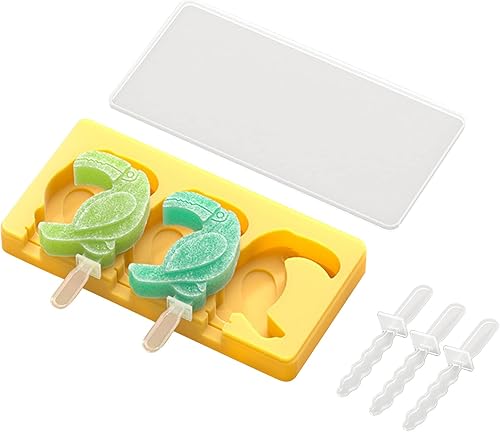 Moldes para paletas  Molde de silicona para paletas de 3 cavidades con tapa reutilizable  Molde de helado de bricolaje ideal para pasteles y helados