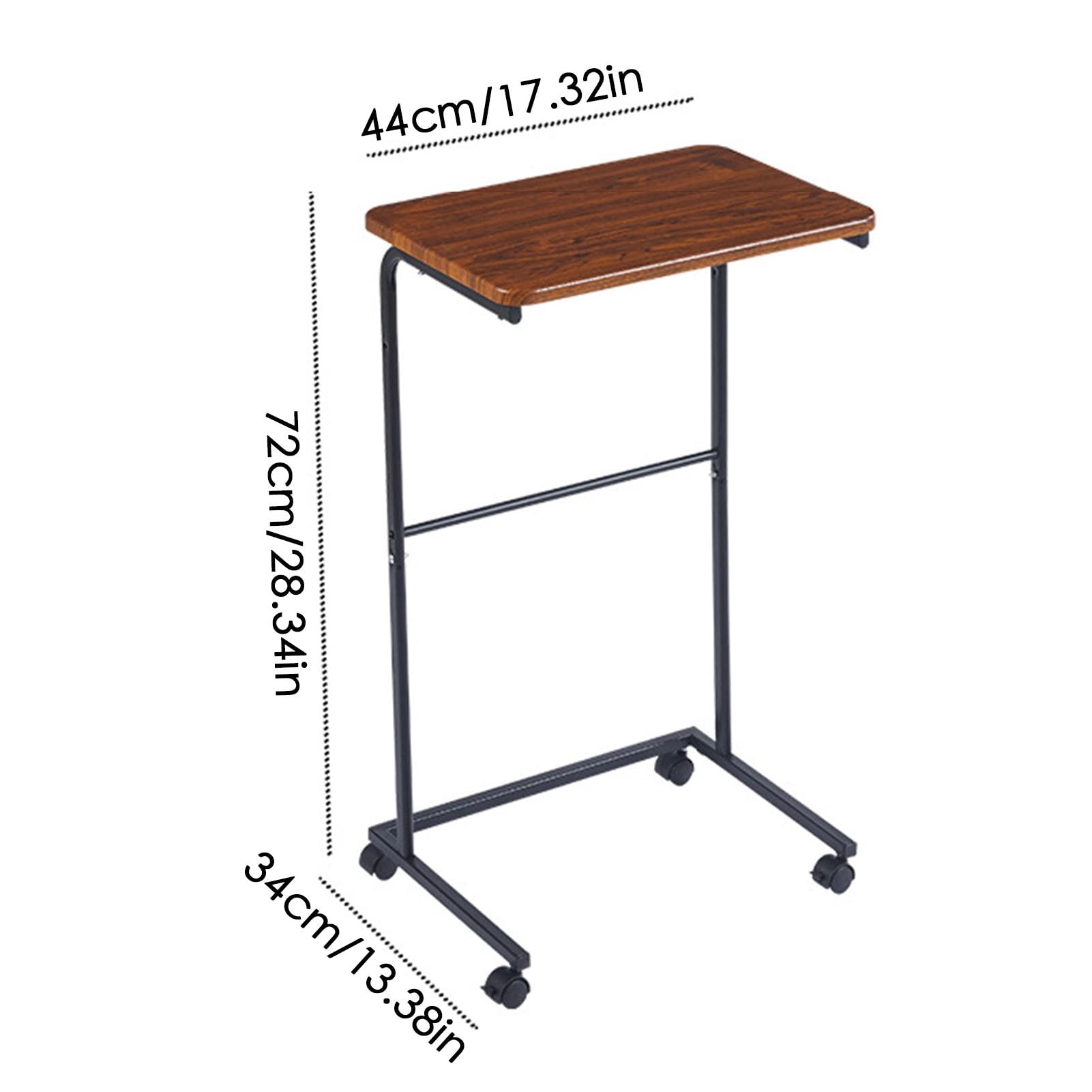Mesa auxiliar móvil para cama, mesa auxiliar con marco de metal | mesa auxiliar deslizante silenciosa para sala de estar para una alta capacidad de carga
