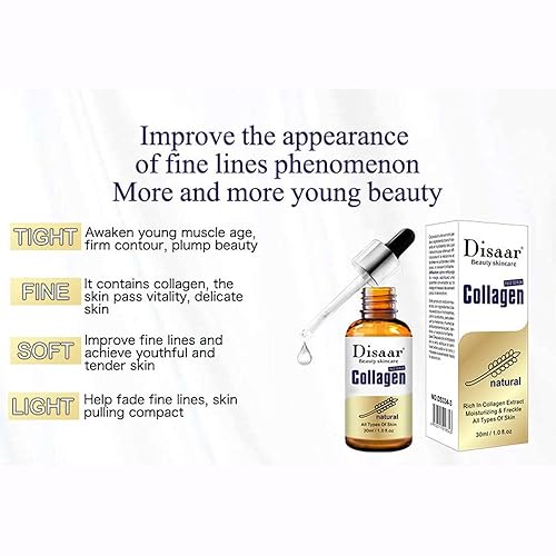 Miniatura 7 de Colágeno puro Anti-arrugas Anti Envejecimiento Cara Suero Piel Sensible Hidratante Pecas Reponer Agua 1.0 fl oz