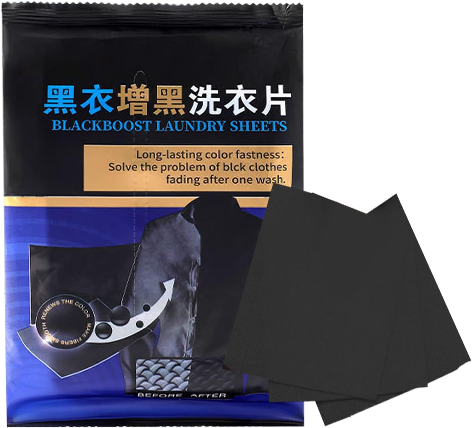 – Black Dye for Clothes, Long Lasting Portable Sheets,Laundry Cleaning Tablets Fabric Sheets - for T-Shirts Jeans Cotton Wool Laundry Home Office Hotel Dorm Bathroom Outdoor
