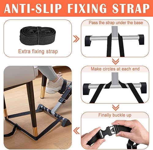 Miniatura 7 de Ejercitador de pedales de bicicleta estática para debajo del escritorio, ejercitador de pedal totalmente montado para personas mayores, mini