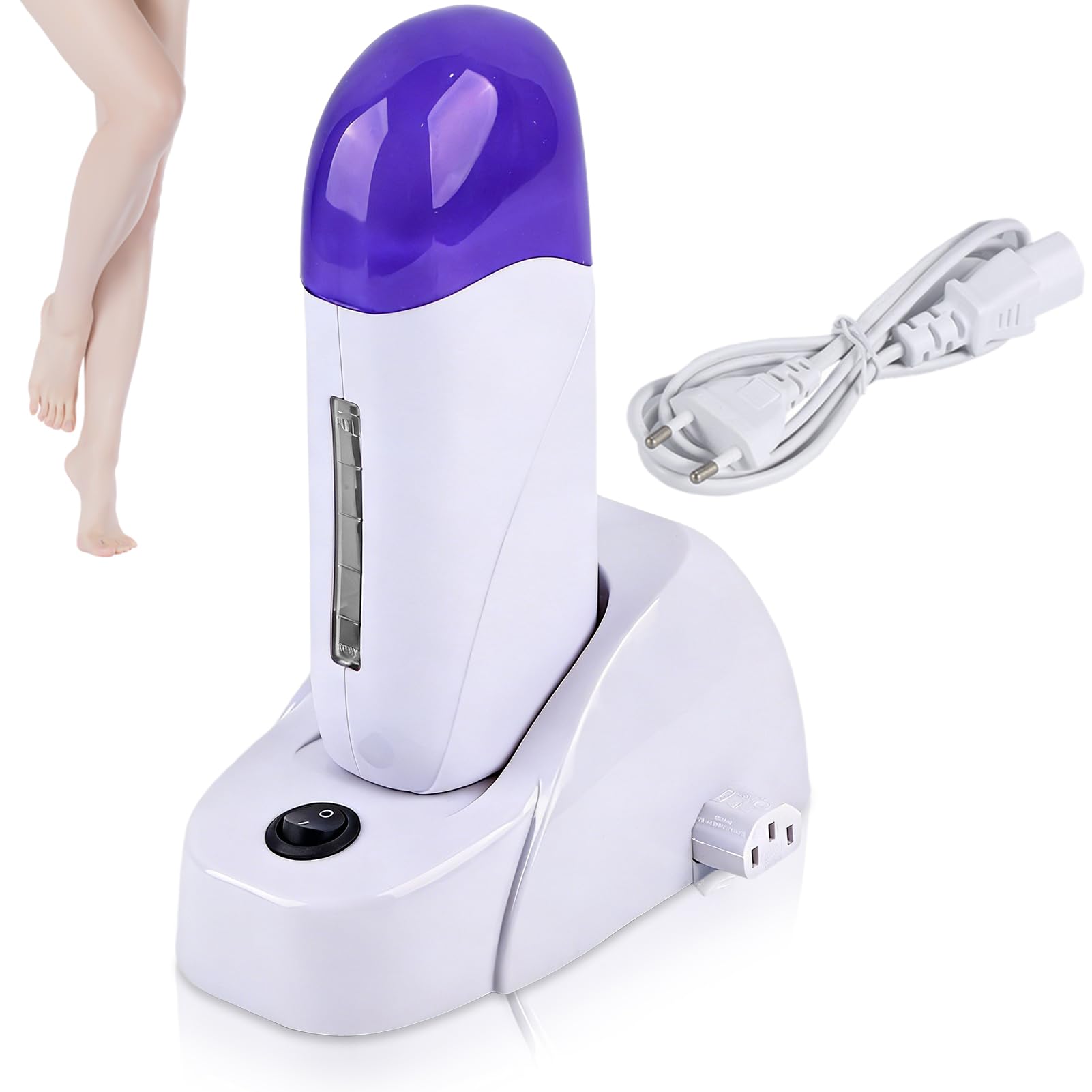 Agatige 1 PCS Calentador De Cera Depilatoria, Profesional Portátil Eléctrico Calentador Cera Roll On Maquina Cera Roll On Cera Depilatoria Caliente Aparato Para La Depilación Para Hombres Y Mujeres