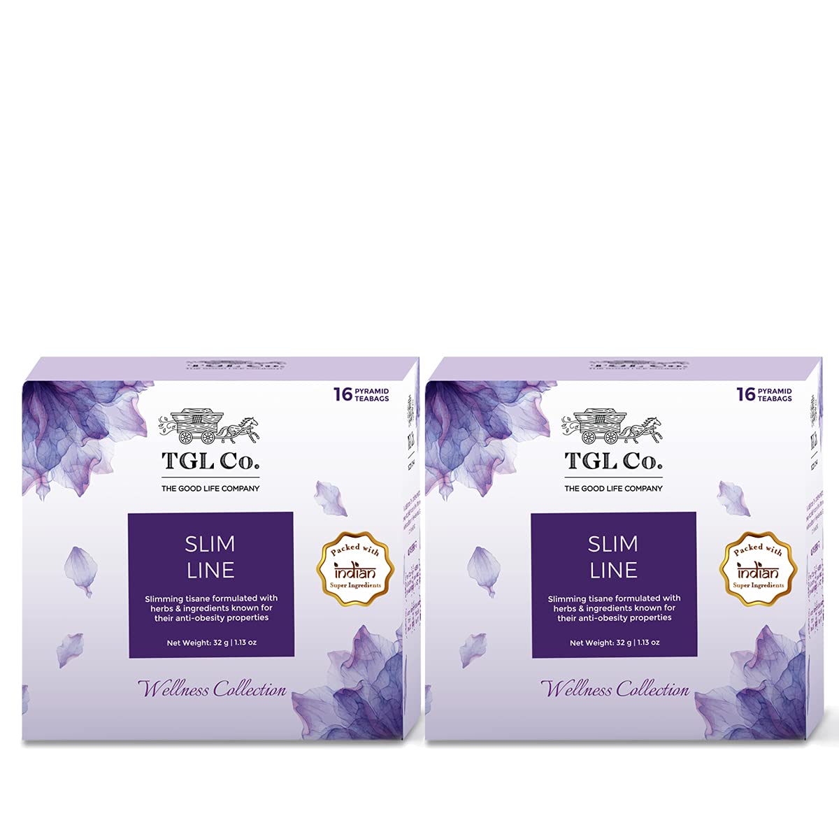 TGL Co. Slim Line Green 16 Tea Bags Pack of 2 | Body Detox Properties | Relieves Constipation | Aids Metabolism | Supports Healthy Digestion