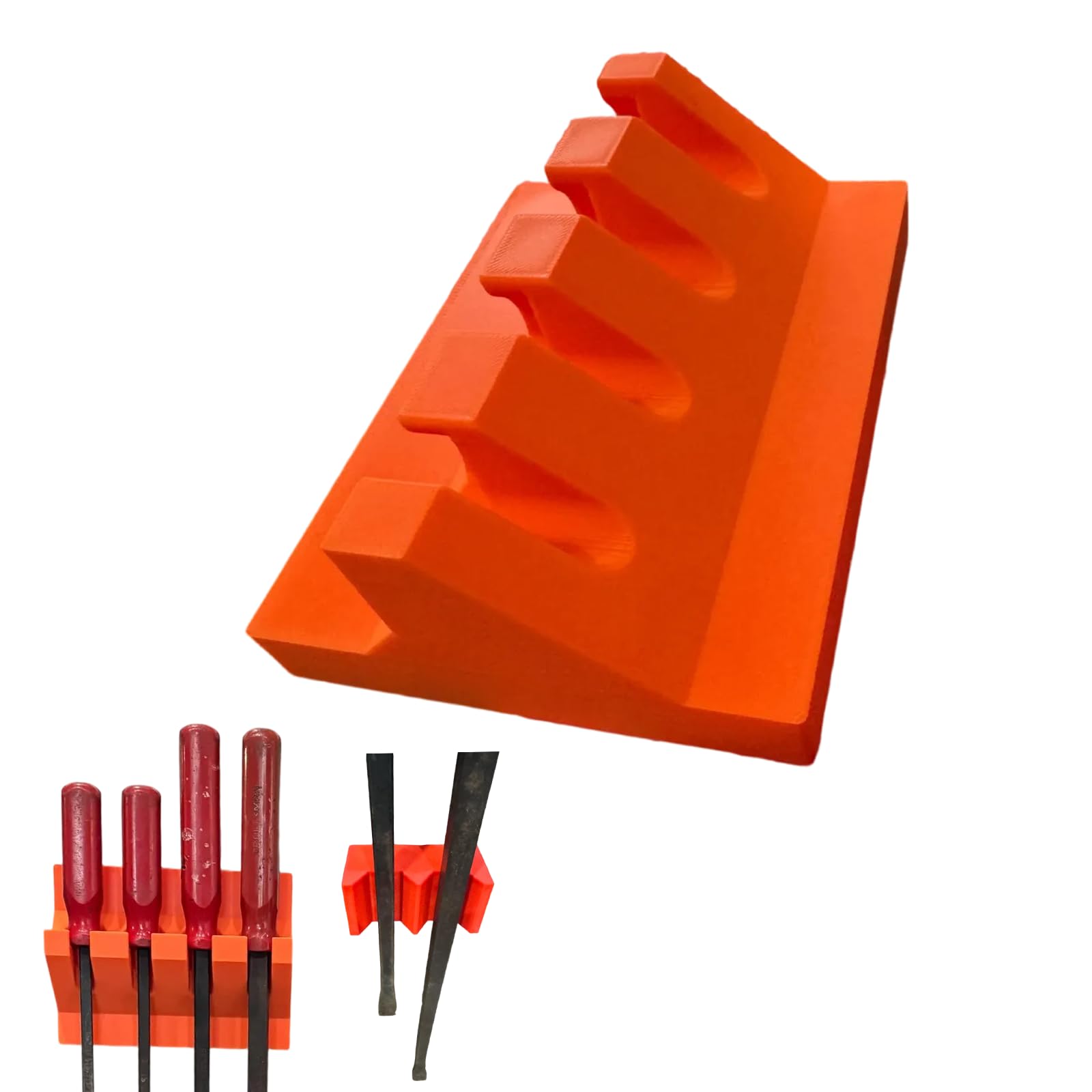 Magnetic Pry Bar Holder with Lower Stabilizer | 4 Piece Tool Organizer Rack for shaft diameters of 16mm 18mm 20mm Pry Bars | magnetic tool organizer for Garage Tool Cart Or Cabinet